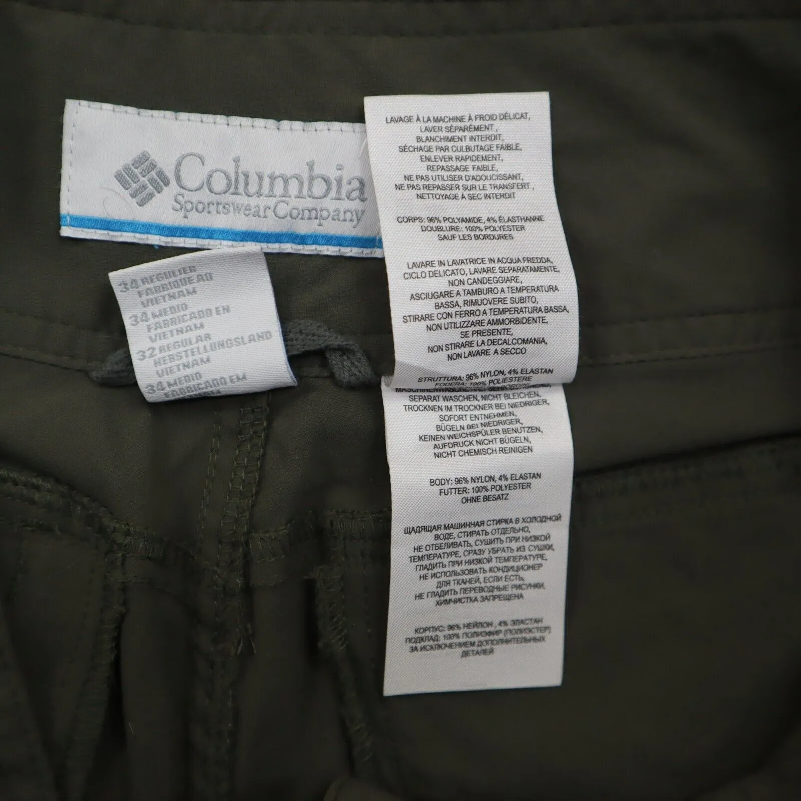 Columbia Womens Cargo Pant City Slickerz II Roll-Up Hiking Olive Size 2 Regular