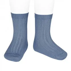 CONDOR - RIB SHORT SOCK: COLOUR #449 AZUL FRANCIA BLUE