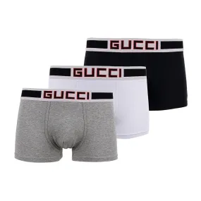 Crested 3 IN 1 Pack Black White and Grey Boxers