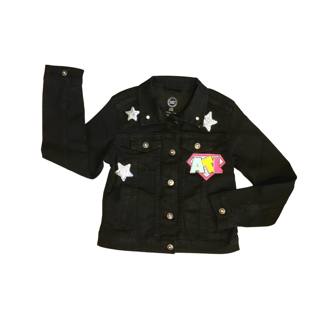 Custom Girls Comic Black Jean Jacket