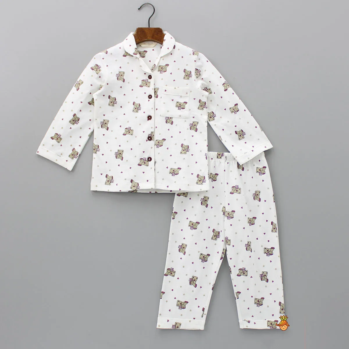 Cute Teddy Printed Sleepwear