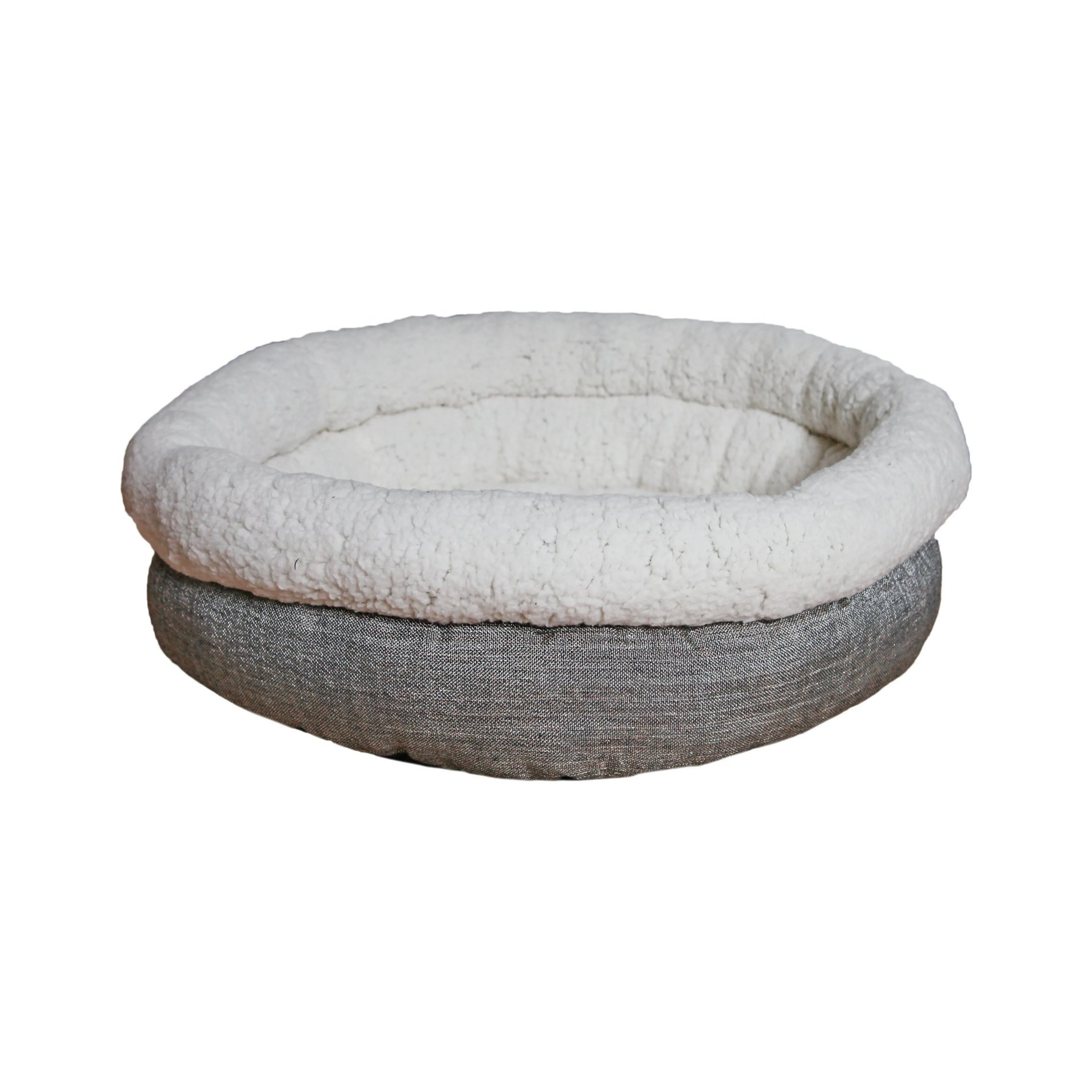 DEEP TWEED TEDDY BEAR ROUND BED