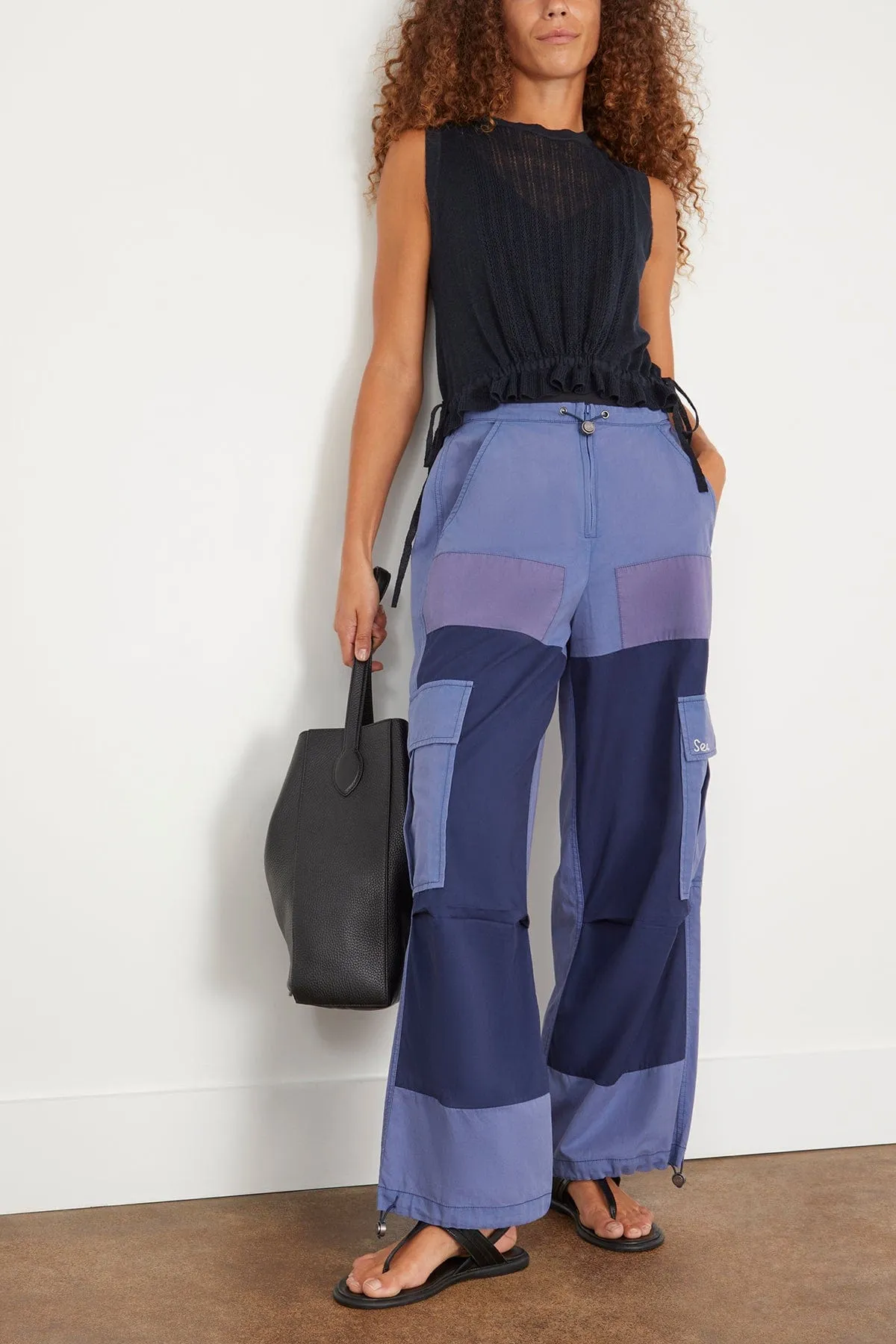 Demi French Workwear Cargo Pants in Blue