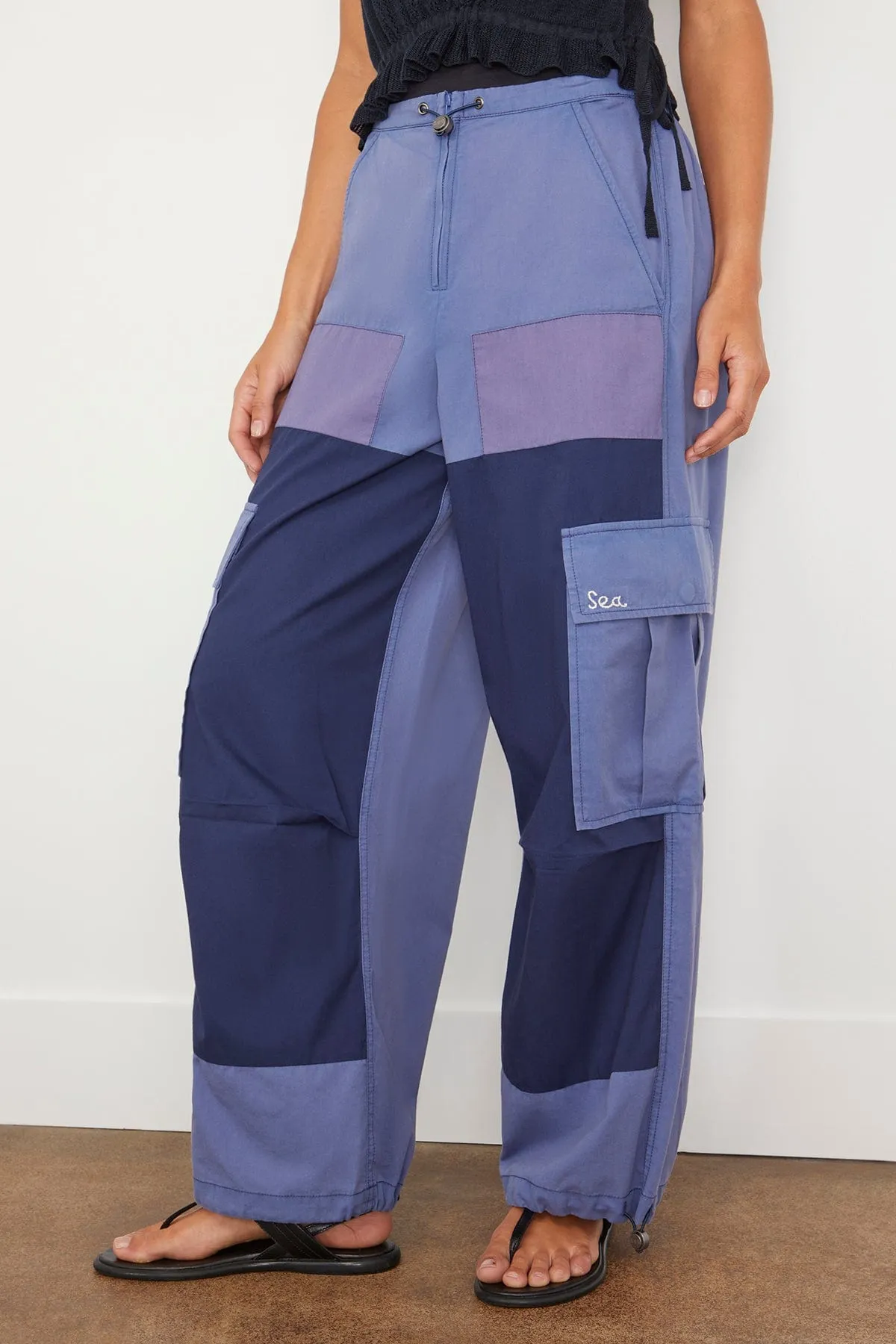 Demi French Workwear Cargo Pants in Blue