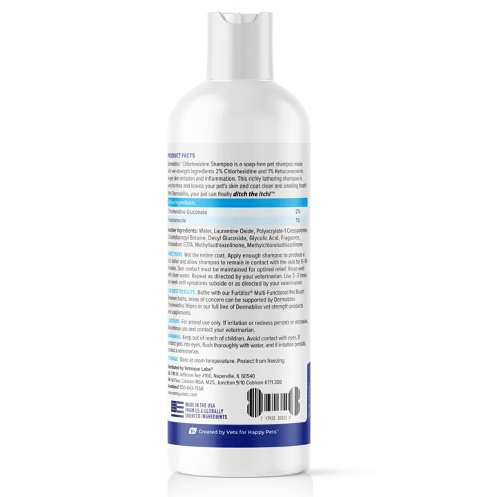 Dermabliss™ Anti-Bacterial & Anti-Fungal Chlorhexidine Shampoo - 16 oz