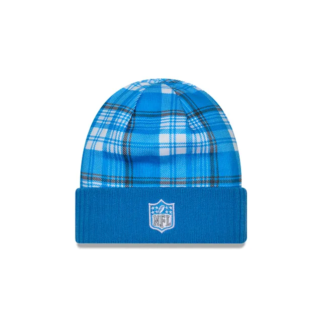 Detroit Lions NFL New Era Men's Light Blue 2024 Official Sideline Statement Cuff Knit Hat