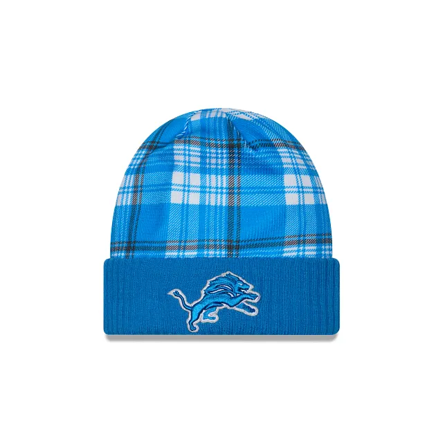 Detroit Lions NFL New Era Men's Light Blue 2024 Official Sideline Statement Cuff Knit Hat