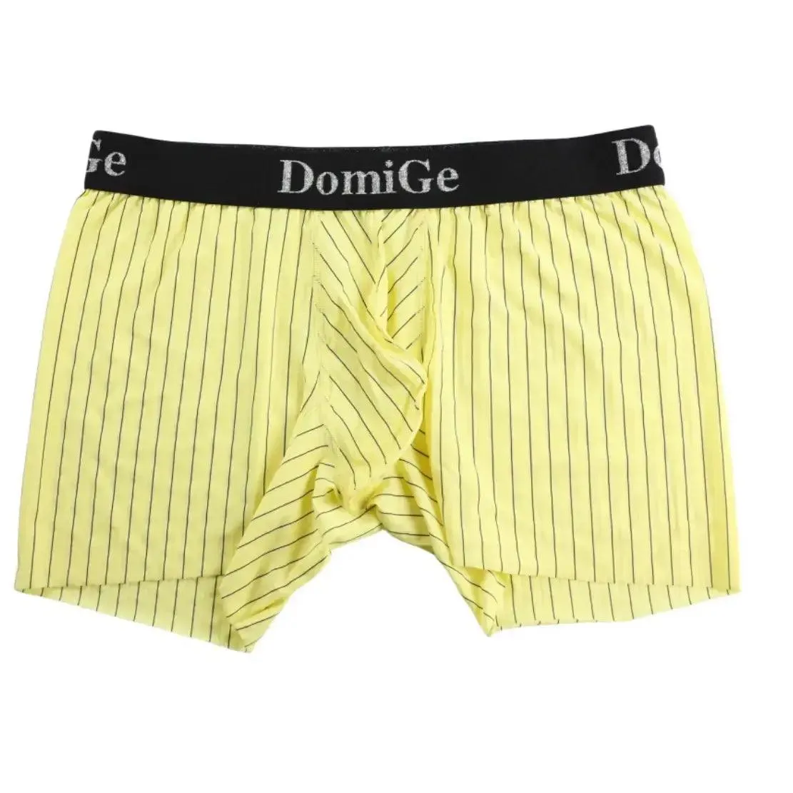 DomiGe Men's Compression Boxers Mid-Rise Striped Boxer Seamless Leg