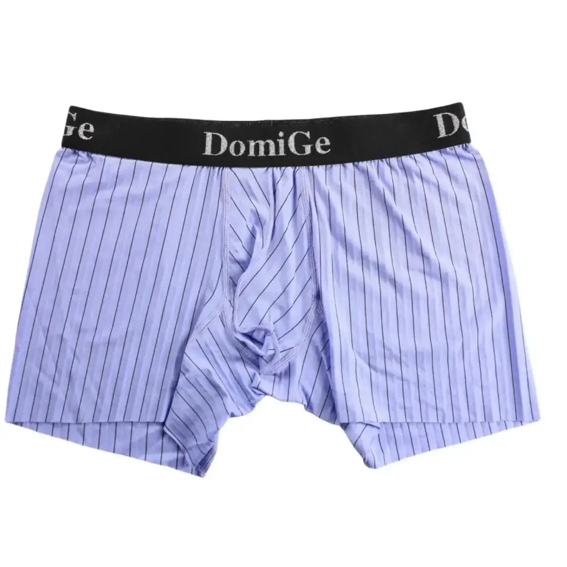 DomiGe Men's Compression Boxers Mid-Rise Striped Boxer Seamless Leg