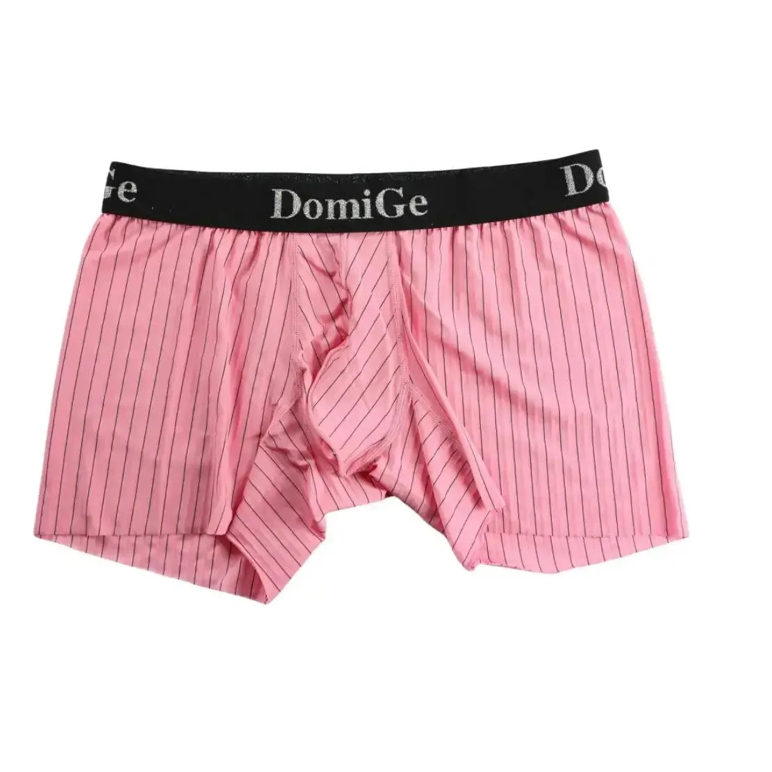 DomiGe Men's Compression Boxers Mid-Rise Striped Boxer Seamless Leg