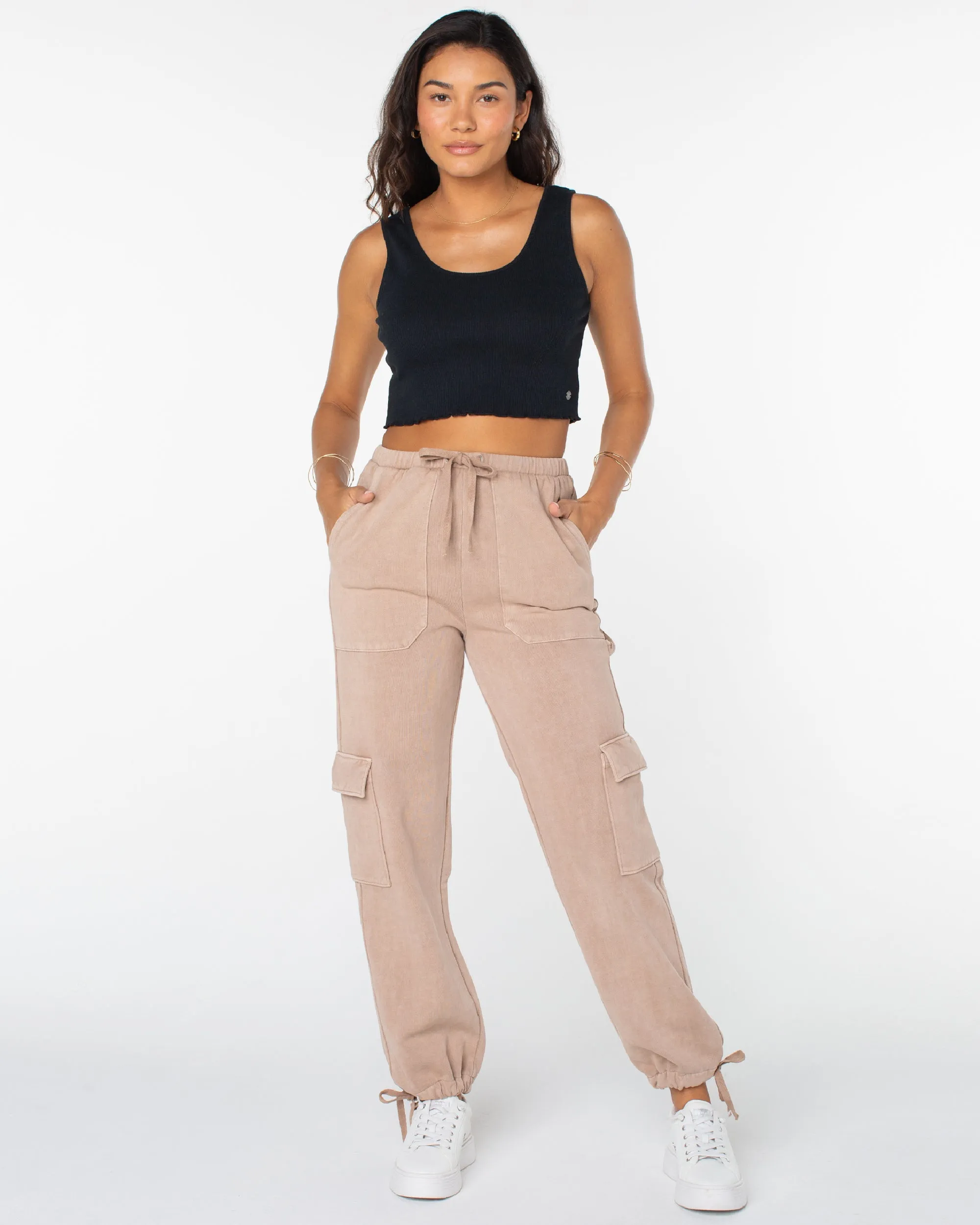 Double Up Cargo Sweatpants - Warm Taupe