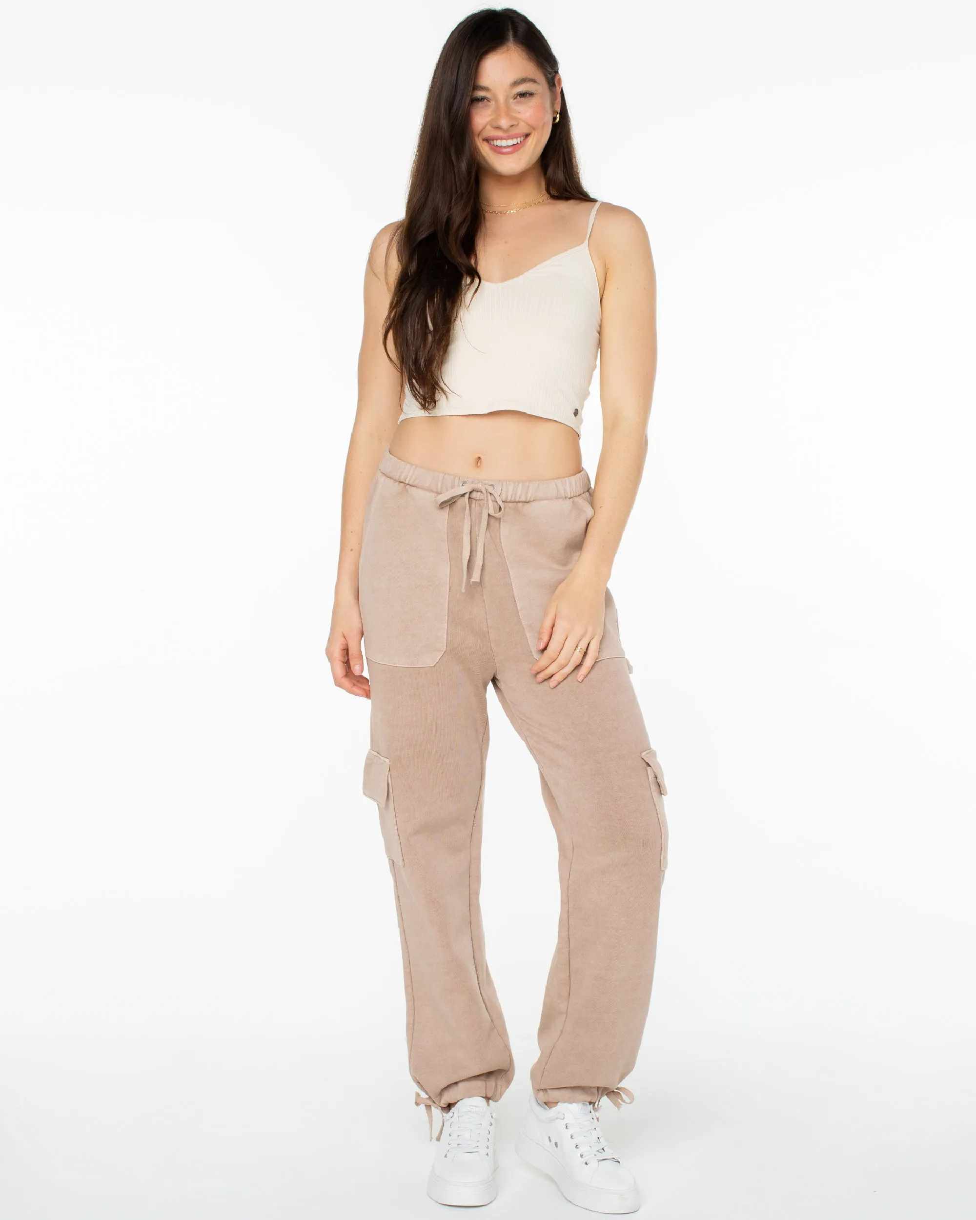 Double Up Cargo Sweatpants - Warm Taupe