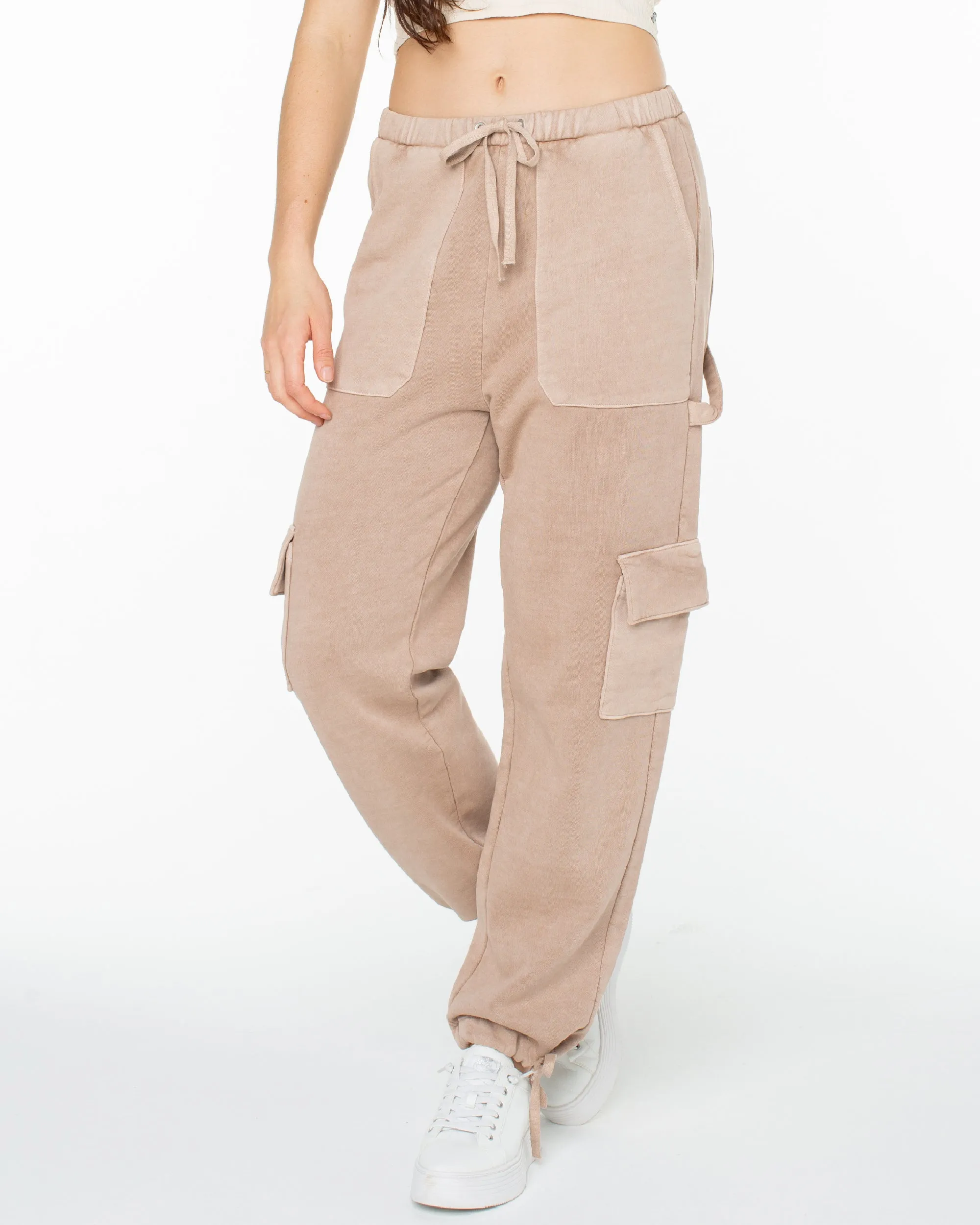 Double Up Cargo Sweatpants - Warm Taupe