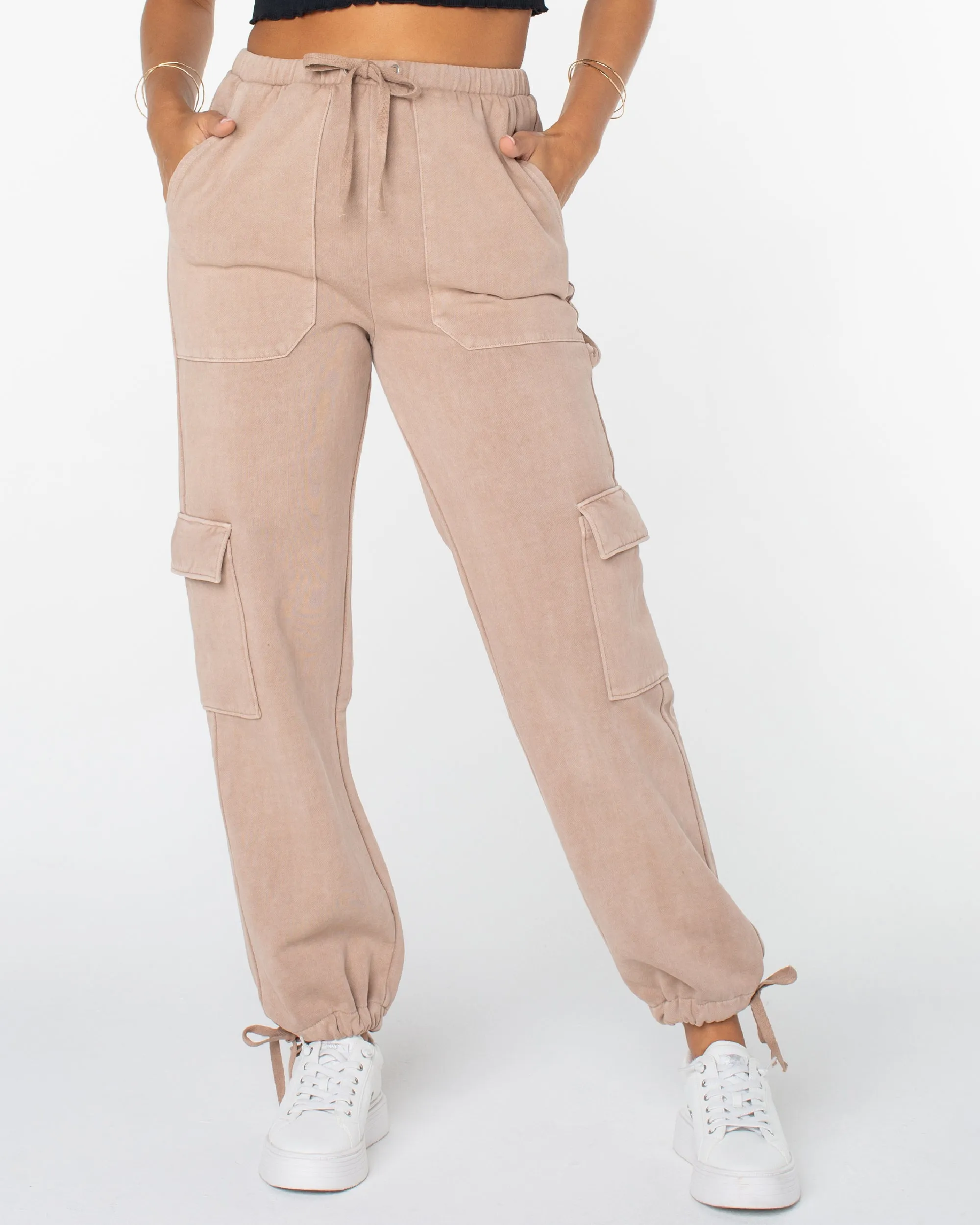 Double Up Cargo Sweatpants - Warm Taupe