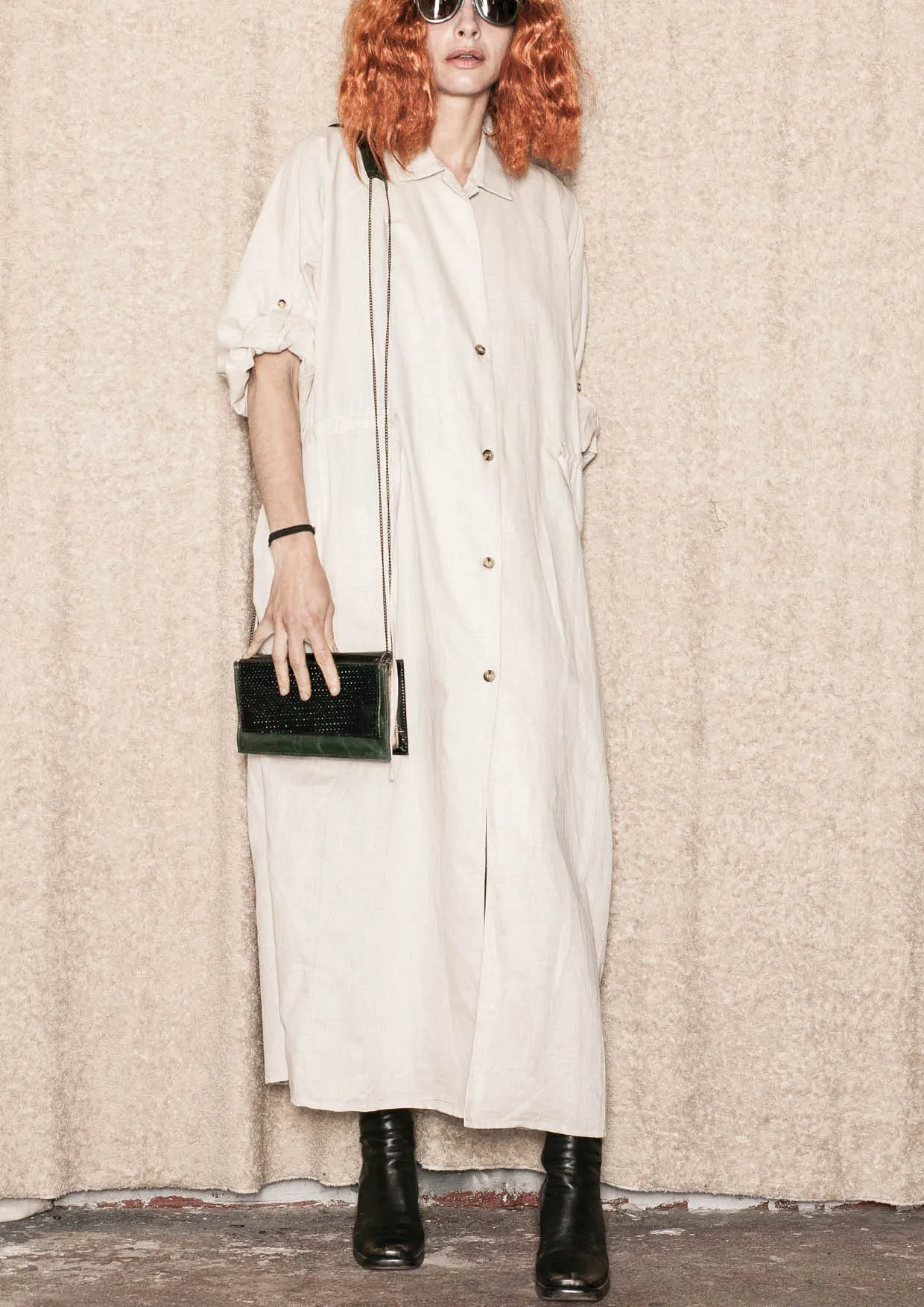 DRESS LONG SUMMER - LINEN natural white