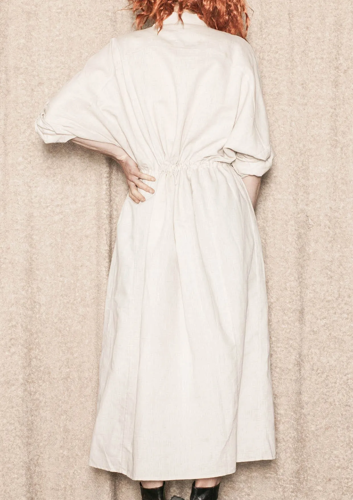 DRESS LONG SUMMER - LINEN natural white