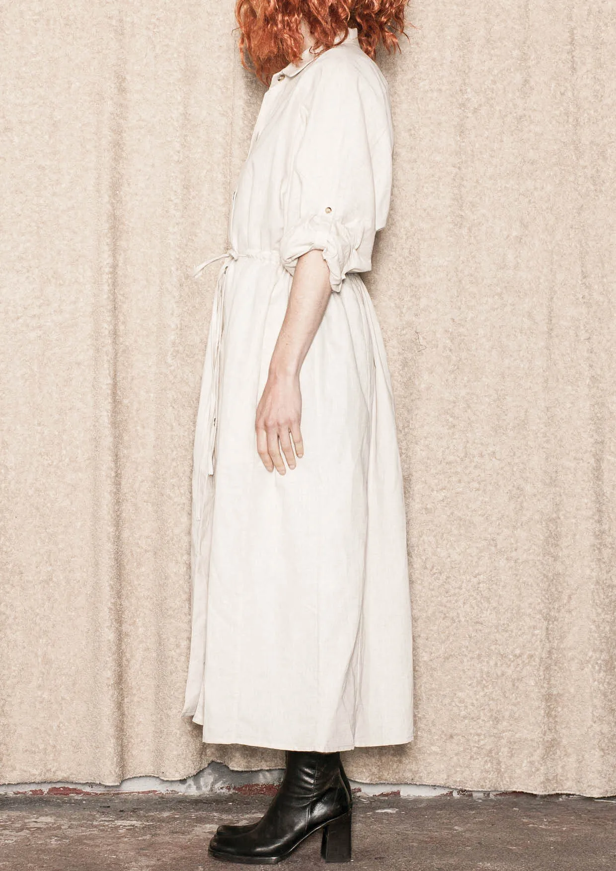 DRESS LONG SUMMER - LINEN natural white