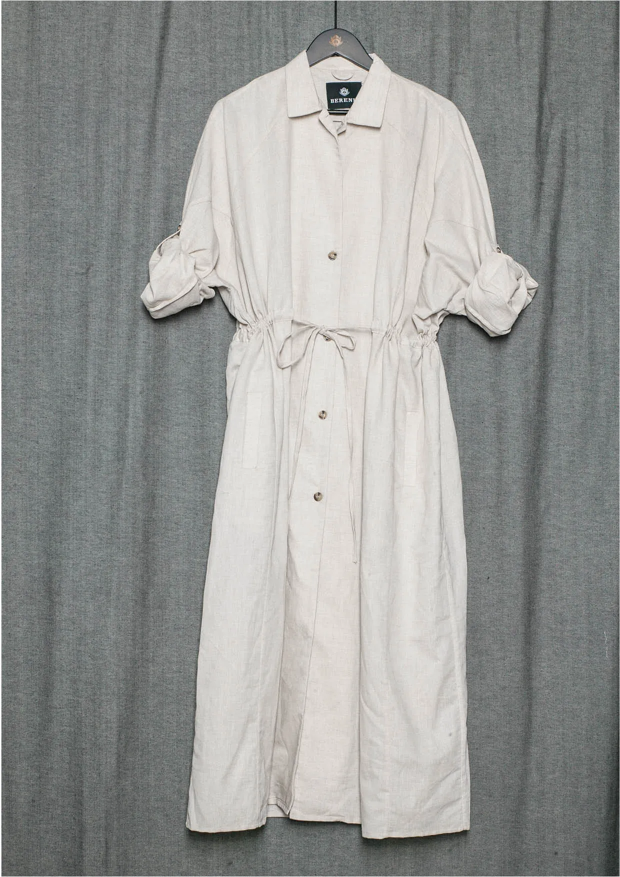 DRESS LONG SUMMER - LINEN natural white