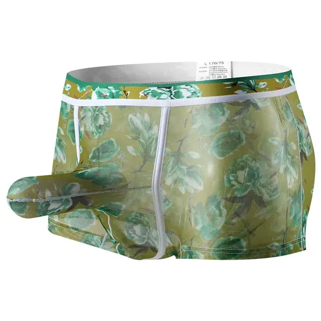 Elephant Nose Design Floral Print Boxer