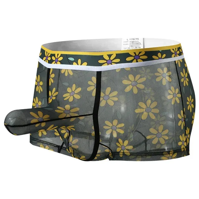 Elephant Nose Design Floral Print Boxer