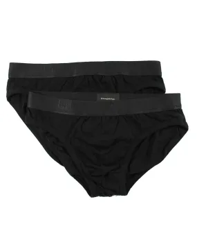 Ermenegildo Zegna Underwear Black Stretch XXXL Cotton Midi Brief 2 Pack