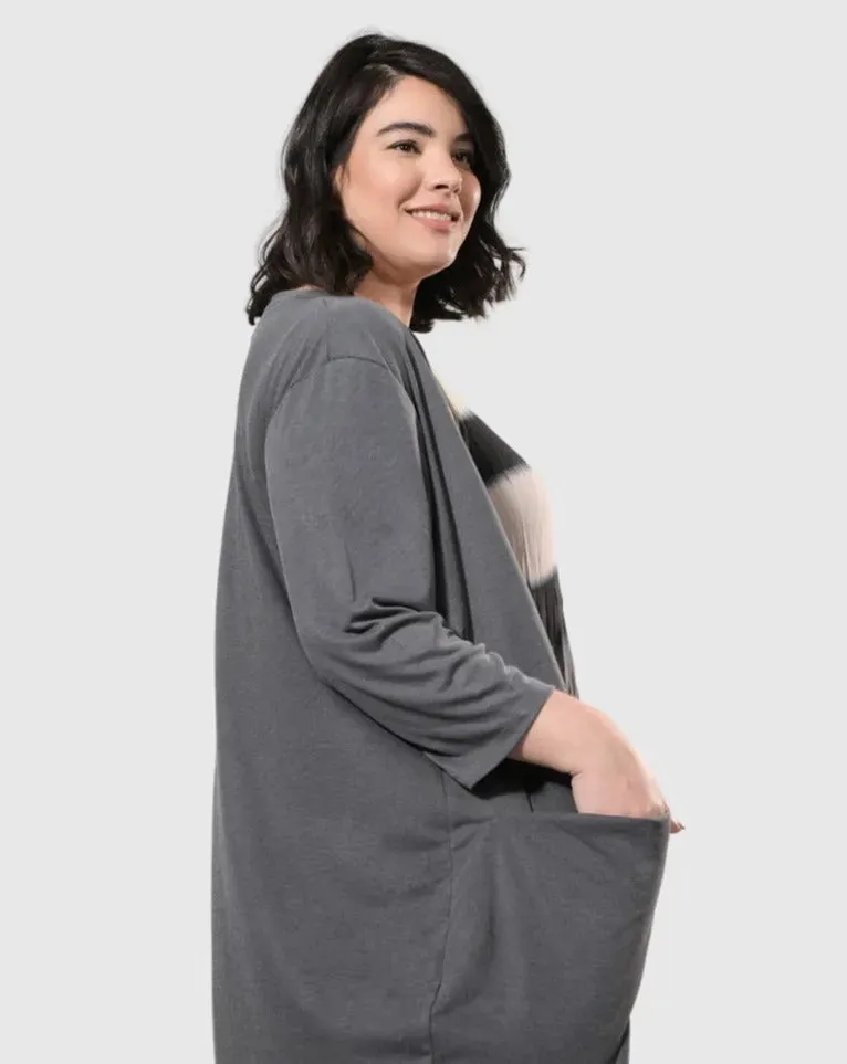 Essential Draped Cocoon Jacket, Grey