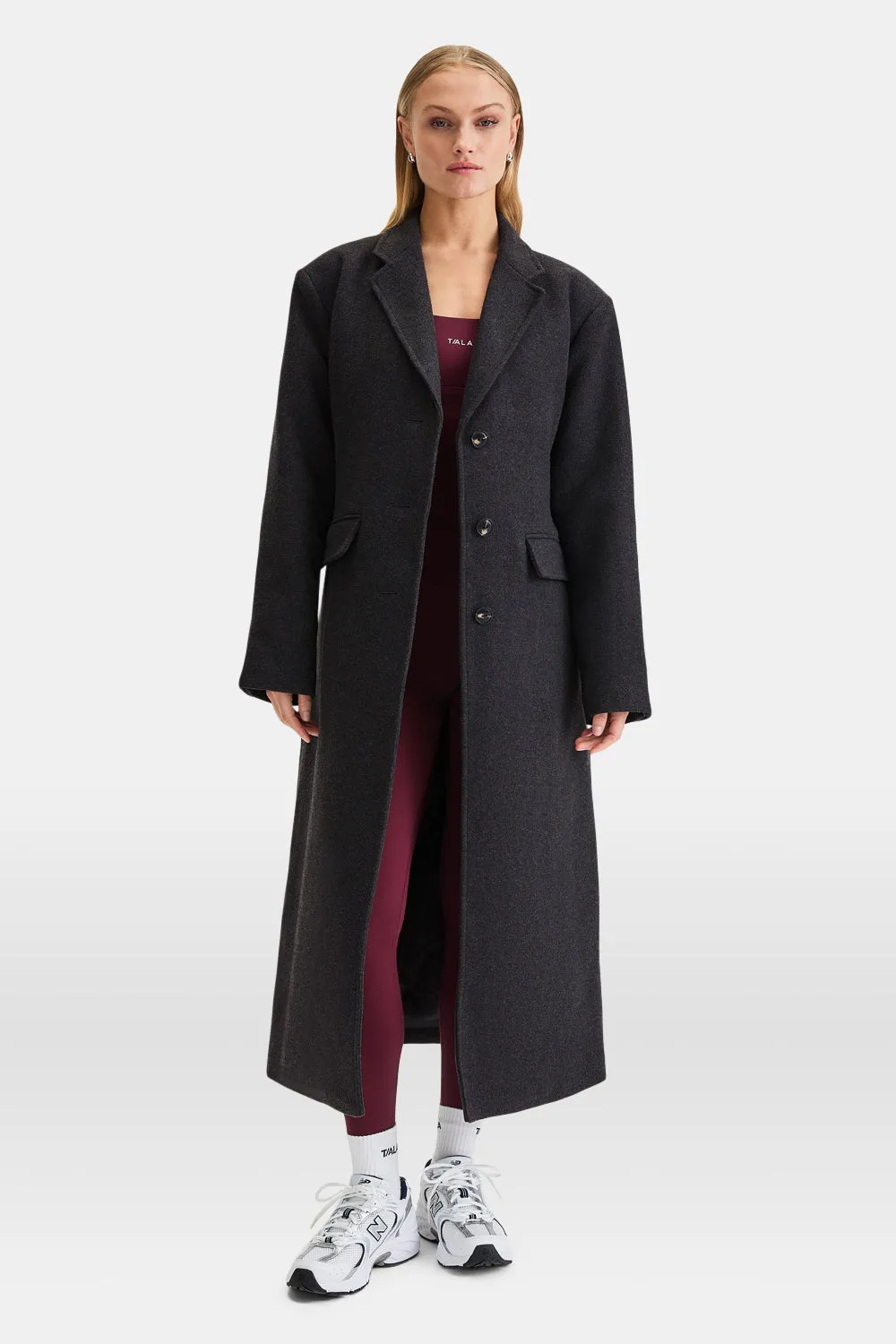 EVERYDAY SINGLE-BREASTED MULTIWAY STRUCTURED OVERCOAT - CHARCOAL