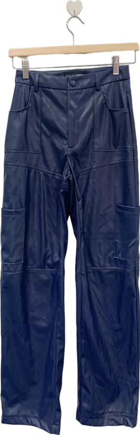 Fashion Nova Navy Faux Leather Cargo Pants XS