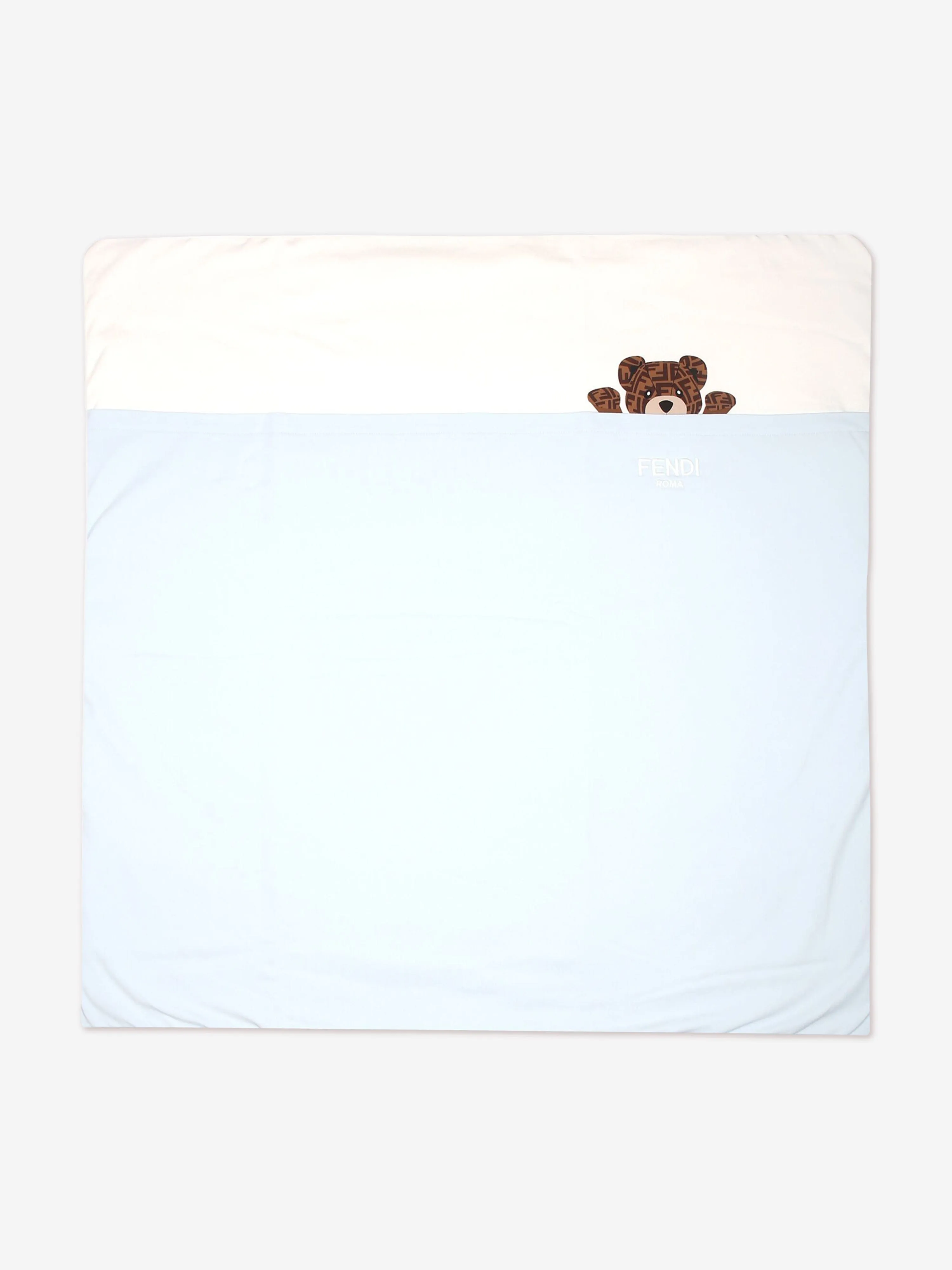 Fendi Baby Boys Bear Logo Blanket in Blue (85cm)