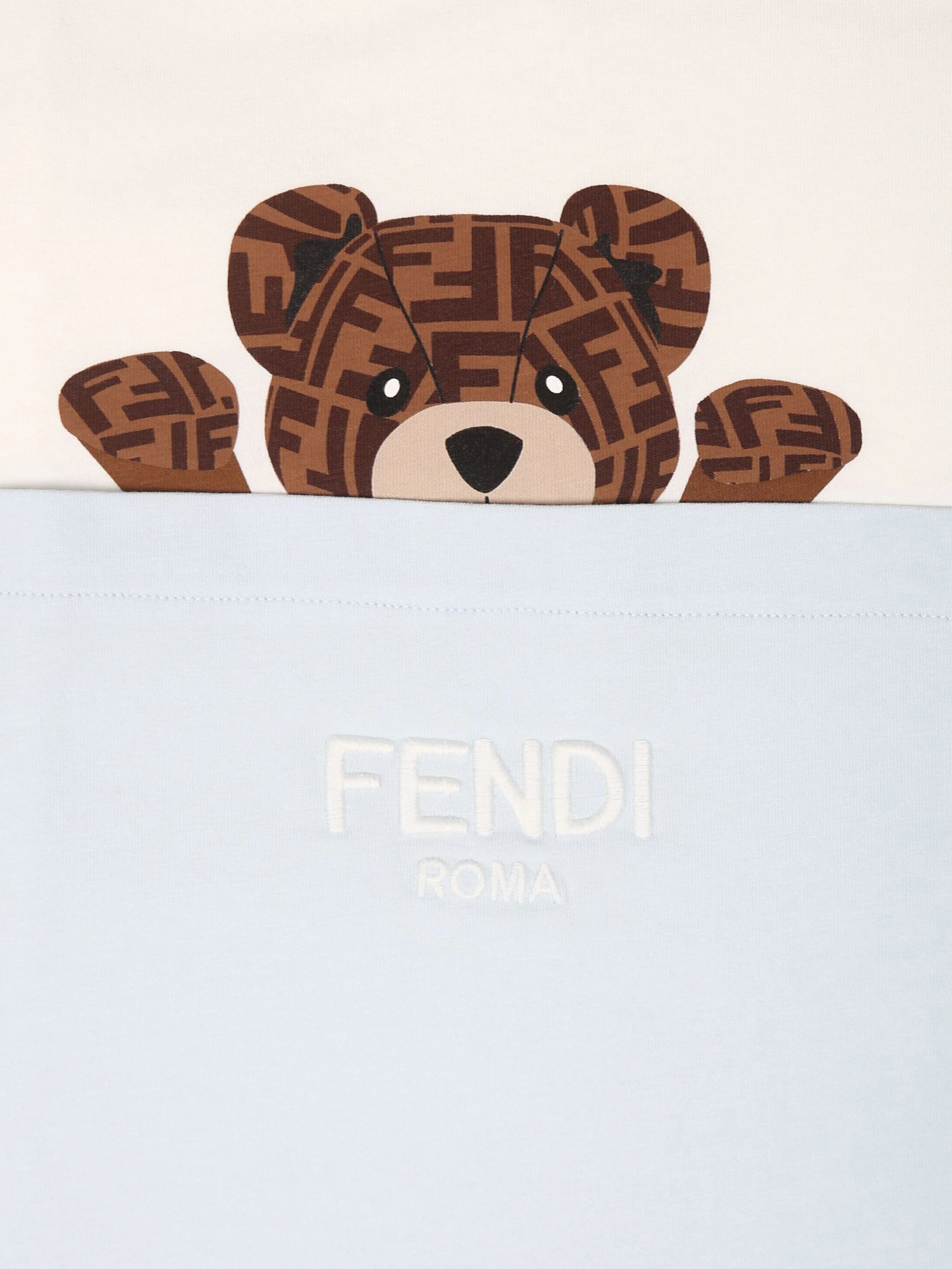 Fendi Baby Boys Bear Logo Blanket in Blue (85cm)