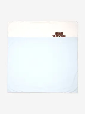 Fendi Baby Boys Bear Logo Blanket in Blue (85cm)