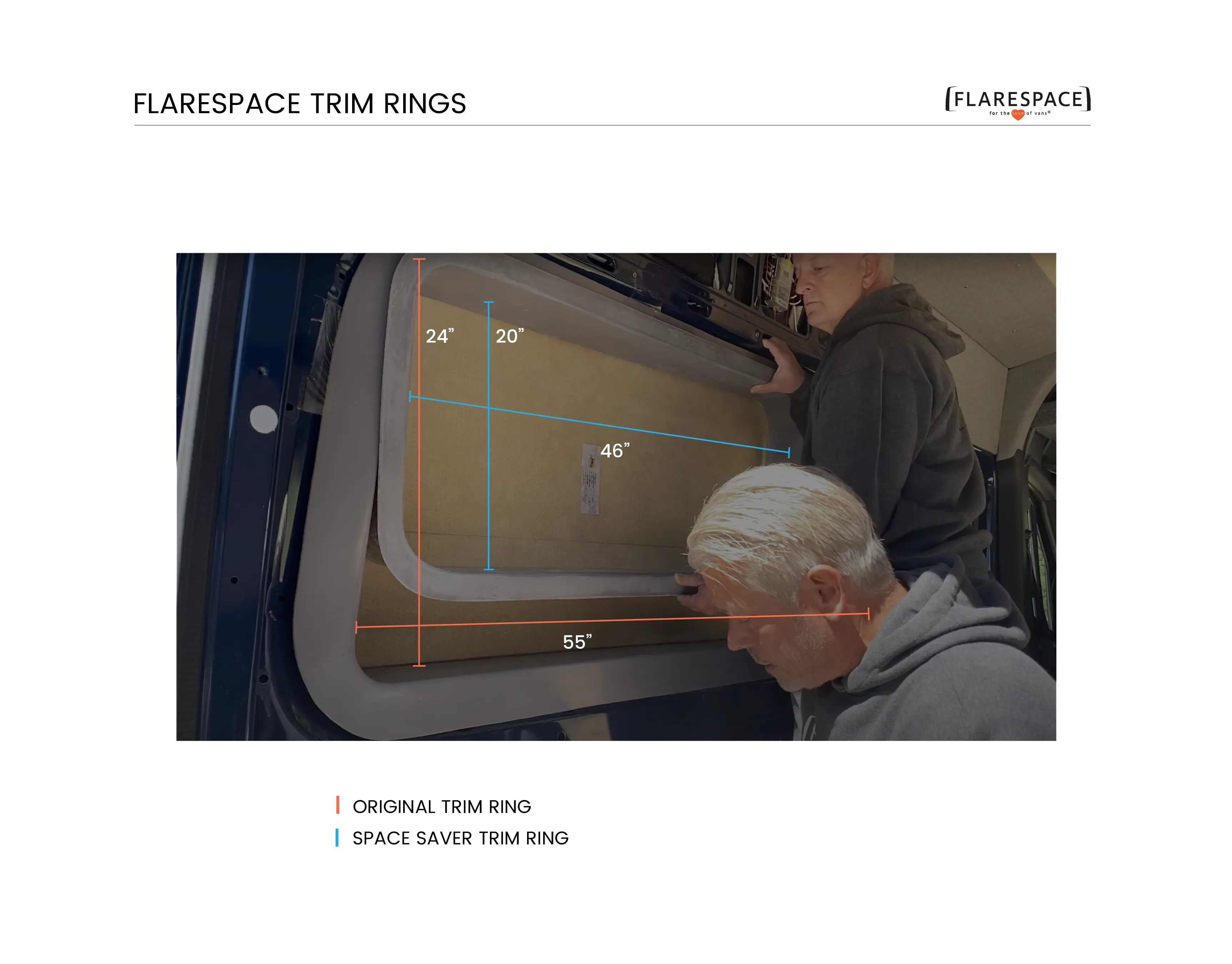 Flarespace Trim Rings for Sprinter 144"