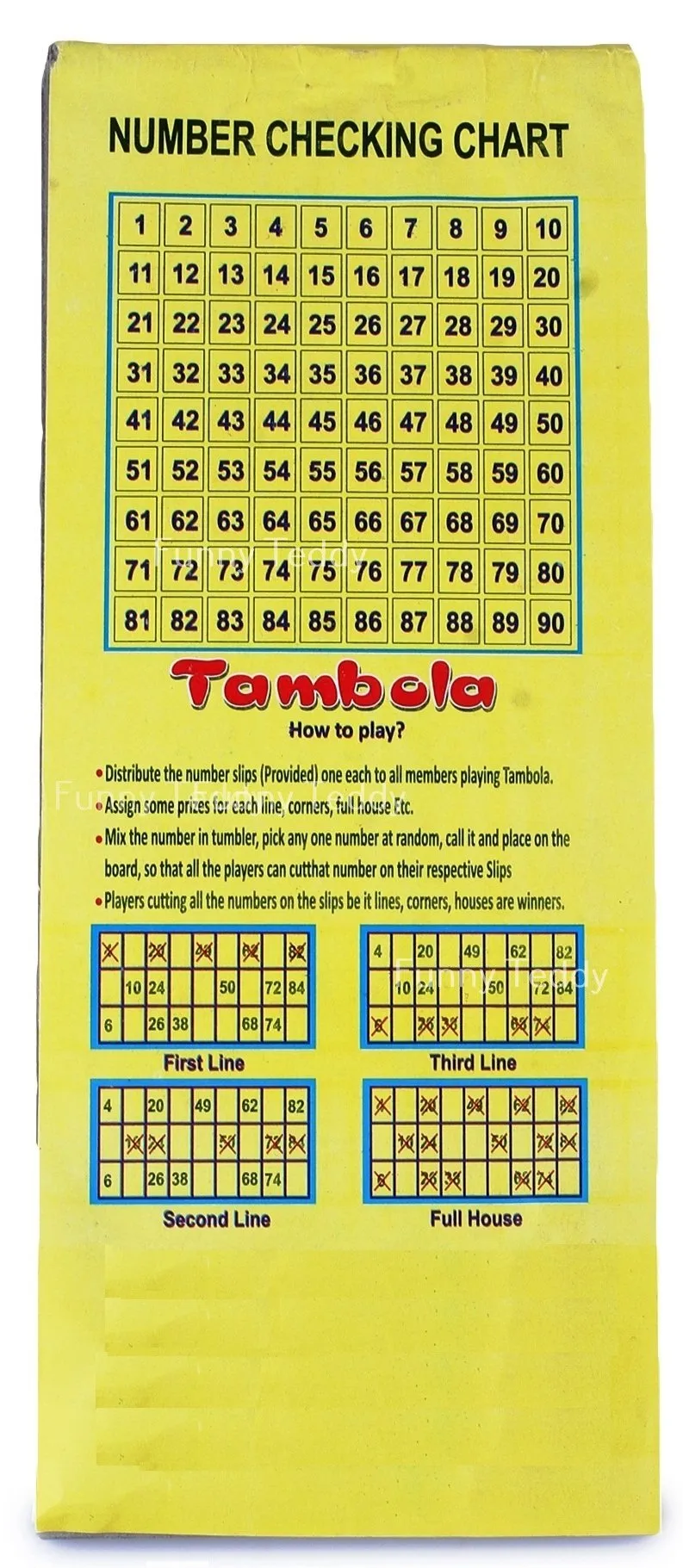 Funny Teddy Tambola Tickets - 1200 Tickets (2 Book) | Each Book Contains 600 Tickets | Bingo Game Tickets | Paper Tickets