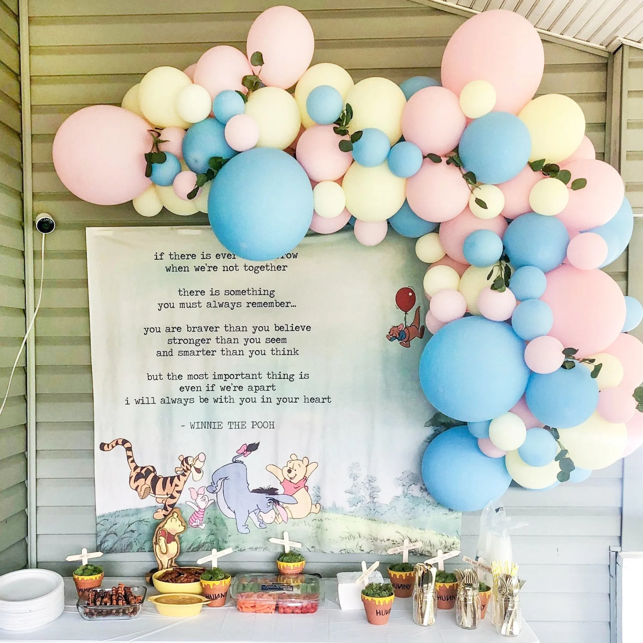 Gender Reveal Classic Pooh Balloon Arch - Balloon Garland Kit