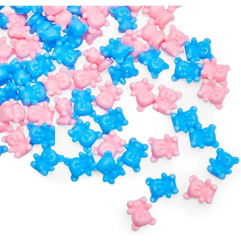 Gender Reveal Party Favors, Mini Teddy Bears (Blue, Pink, 0.65 in, 200 Pack)