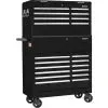 GI 42-3/8" x 18" x 60-7/8" 21 Drawer Black Roller Tool Cabinet & Chest Combo