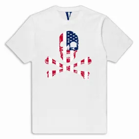 Giftngon - Vlone Style Bones USA Flag T-Shirt