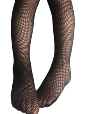 Girls Black Small Fishnet Tights