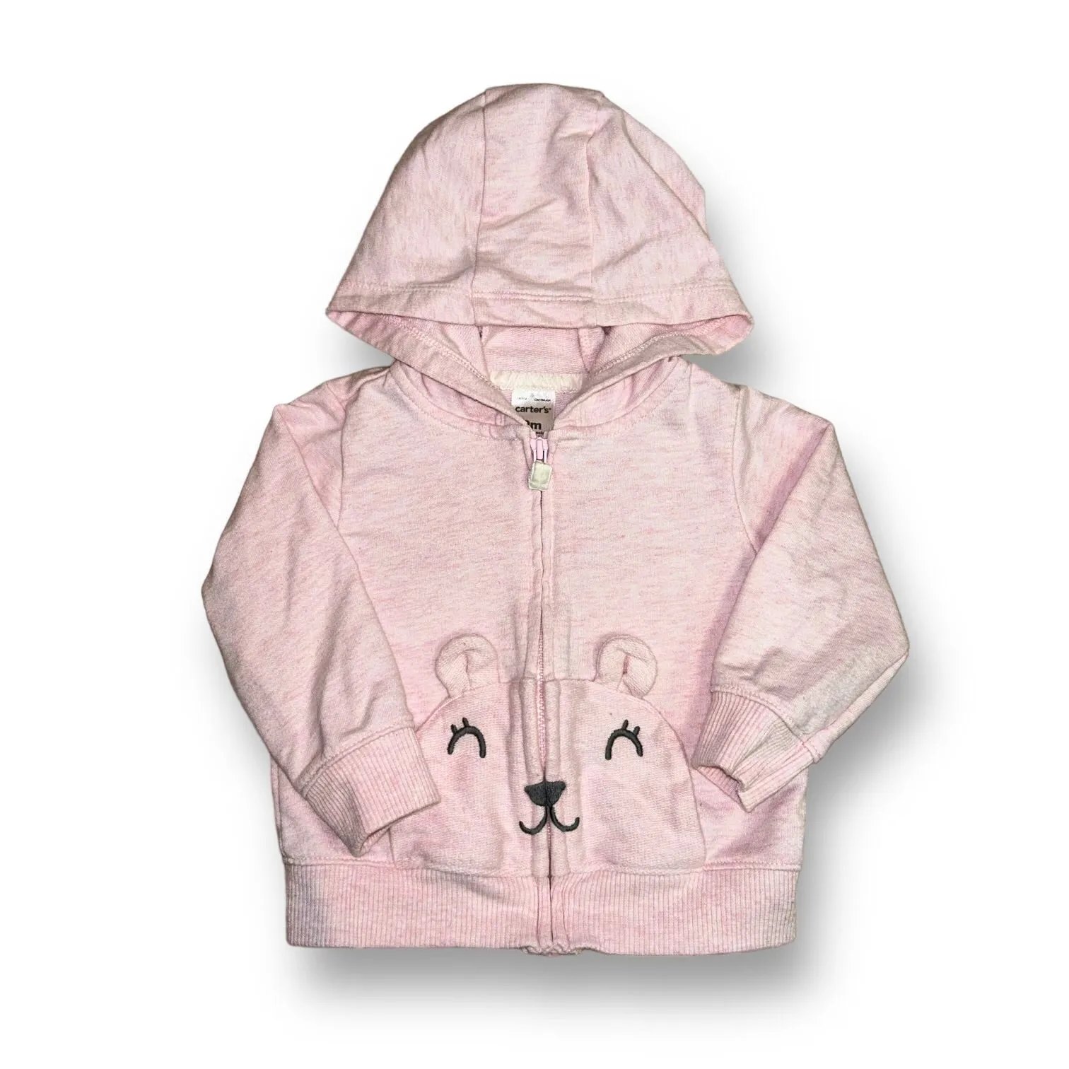 Girls Carter's Size 9 Months Pink Teddy Zippered Hoodie