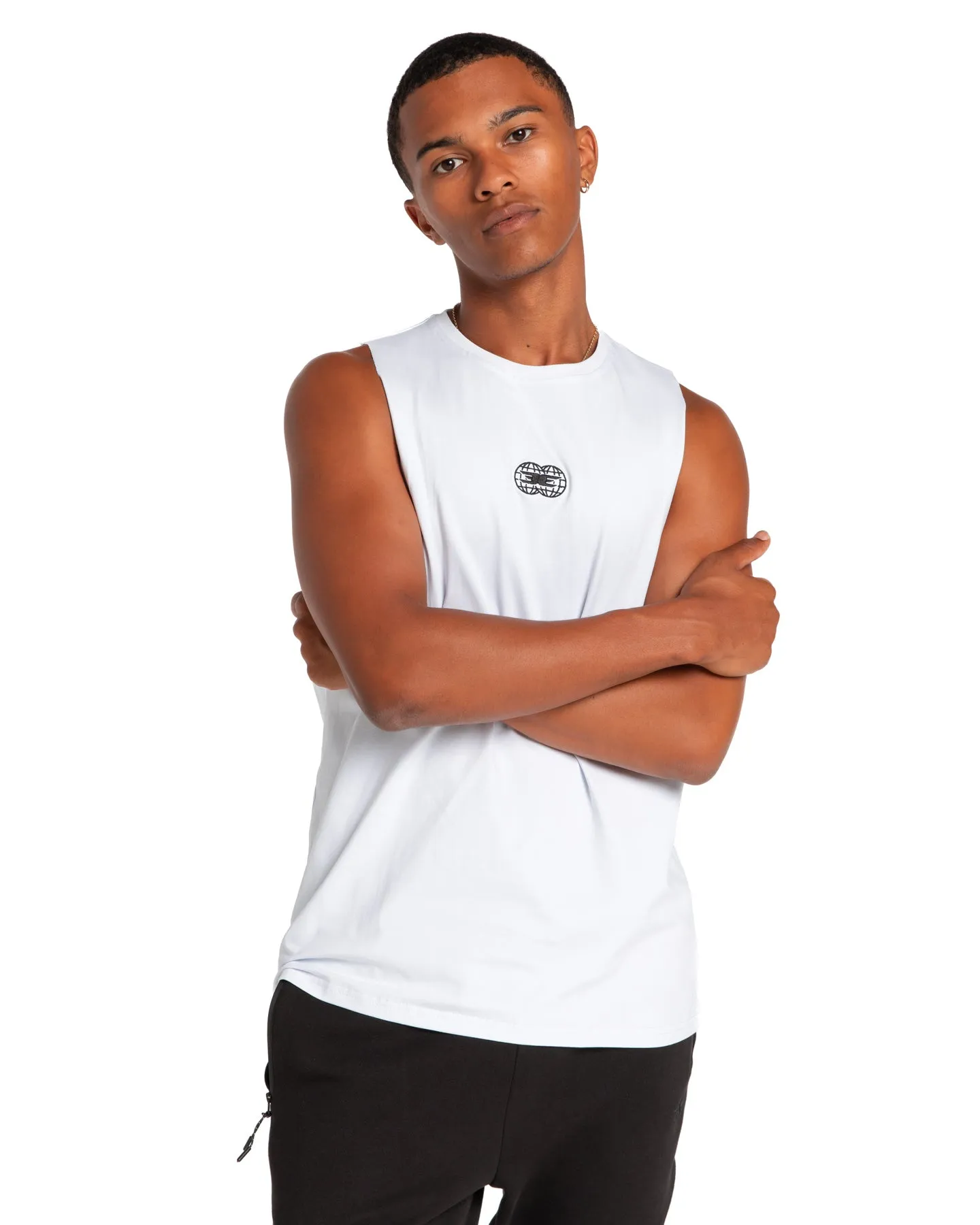 Global Athletics Drop Tank - White