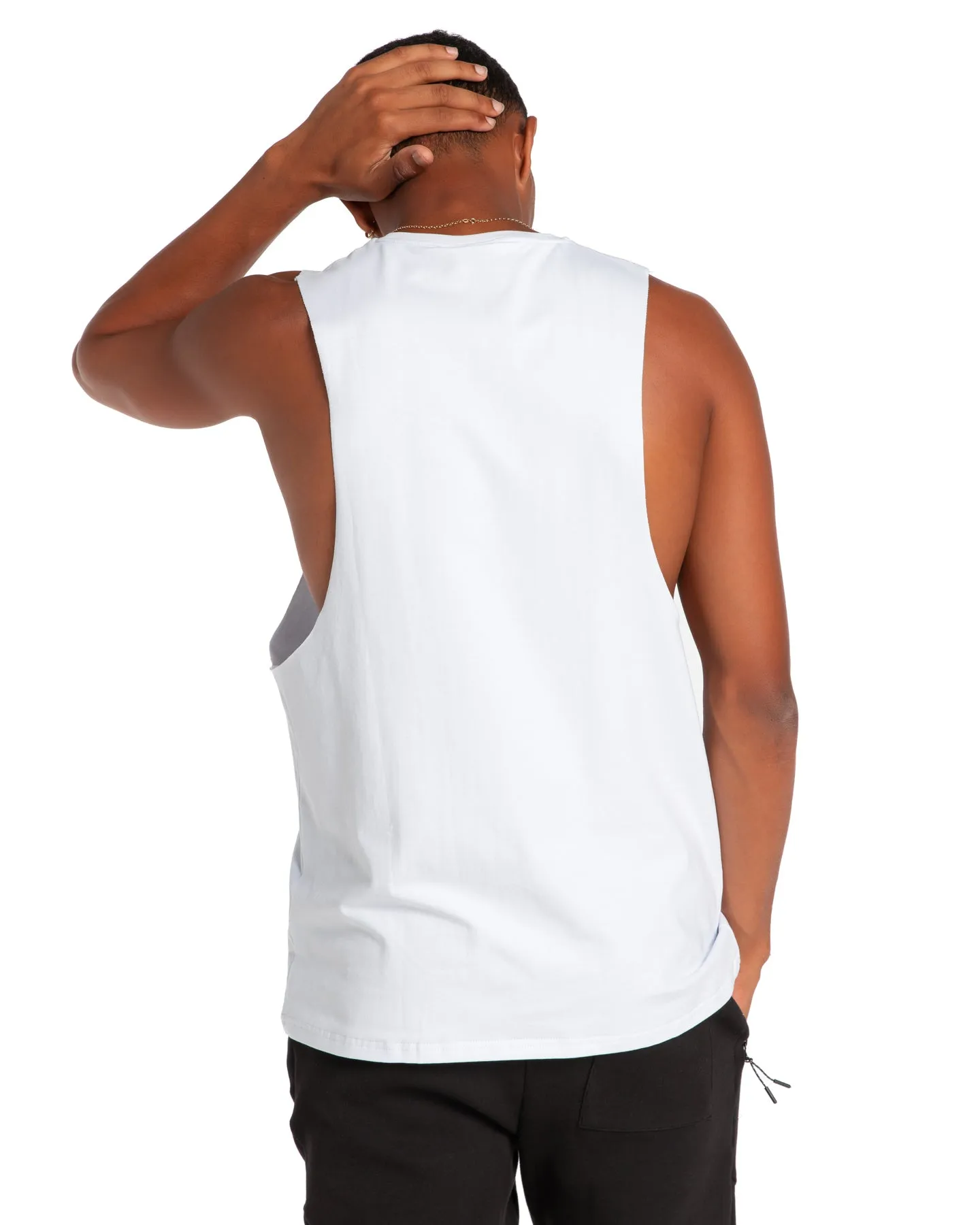 Global Athletics Drop Tank - White