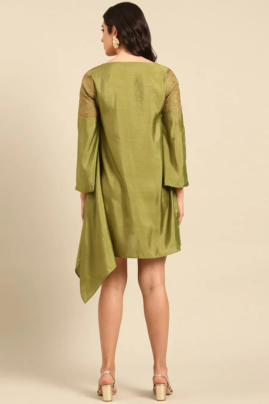 Green Embroidered Tunic & Pant Co-Ord Set