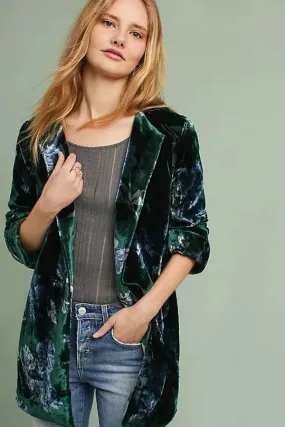 Green Velvet Bloom Car Coat