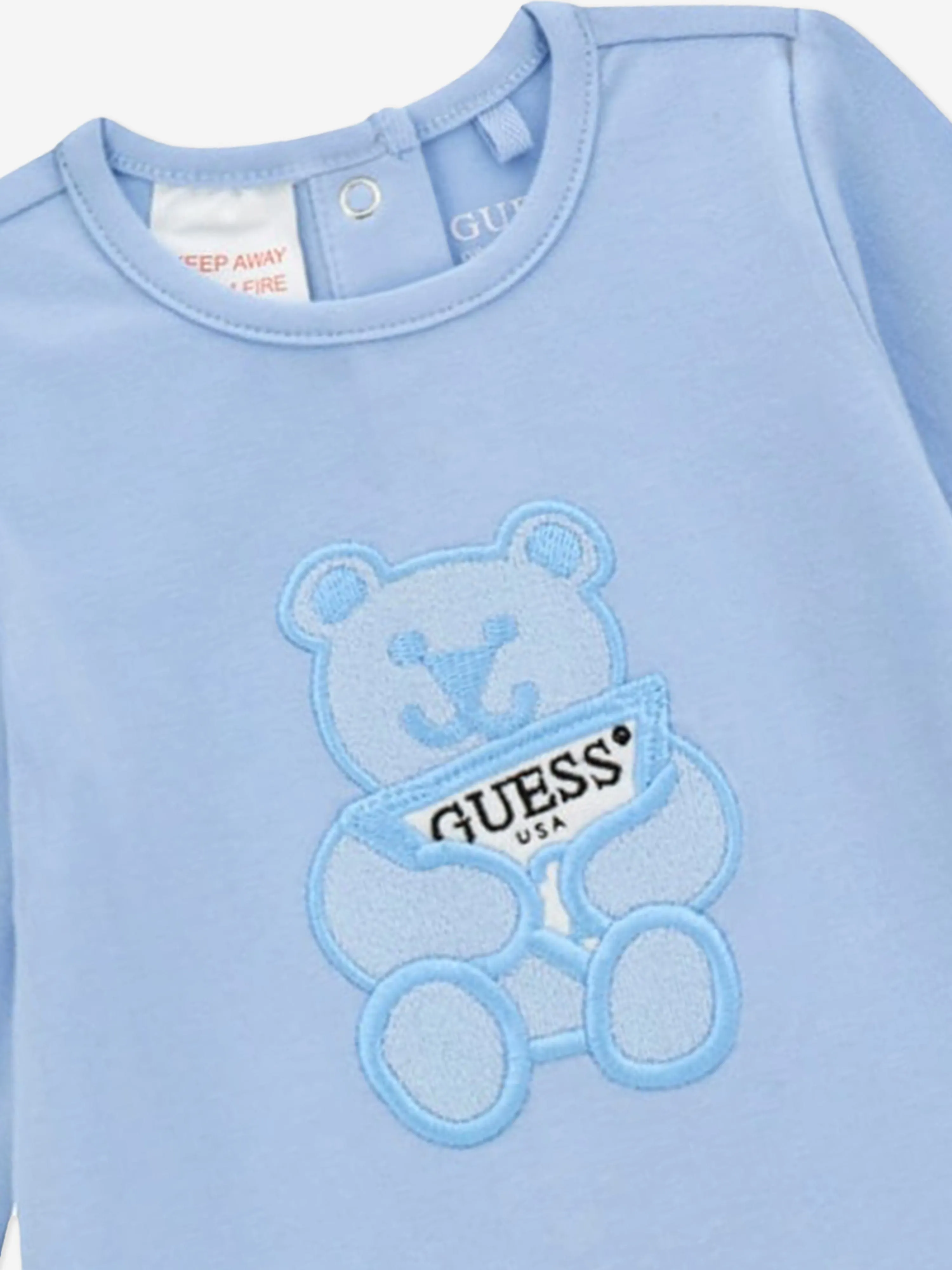 Guess Baby Boys Teddy Bear Babygrow in Blue