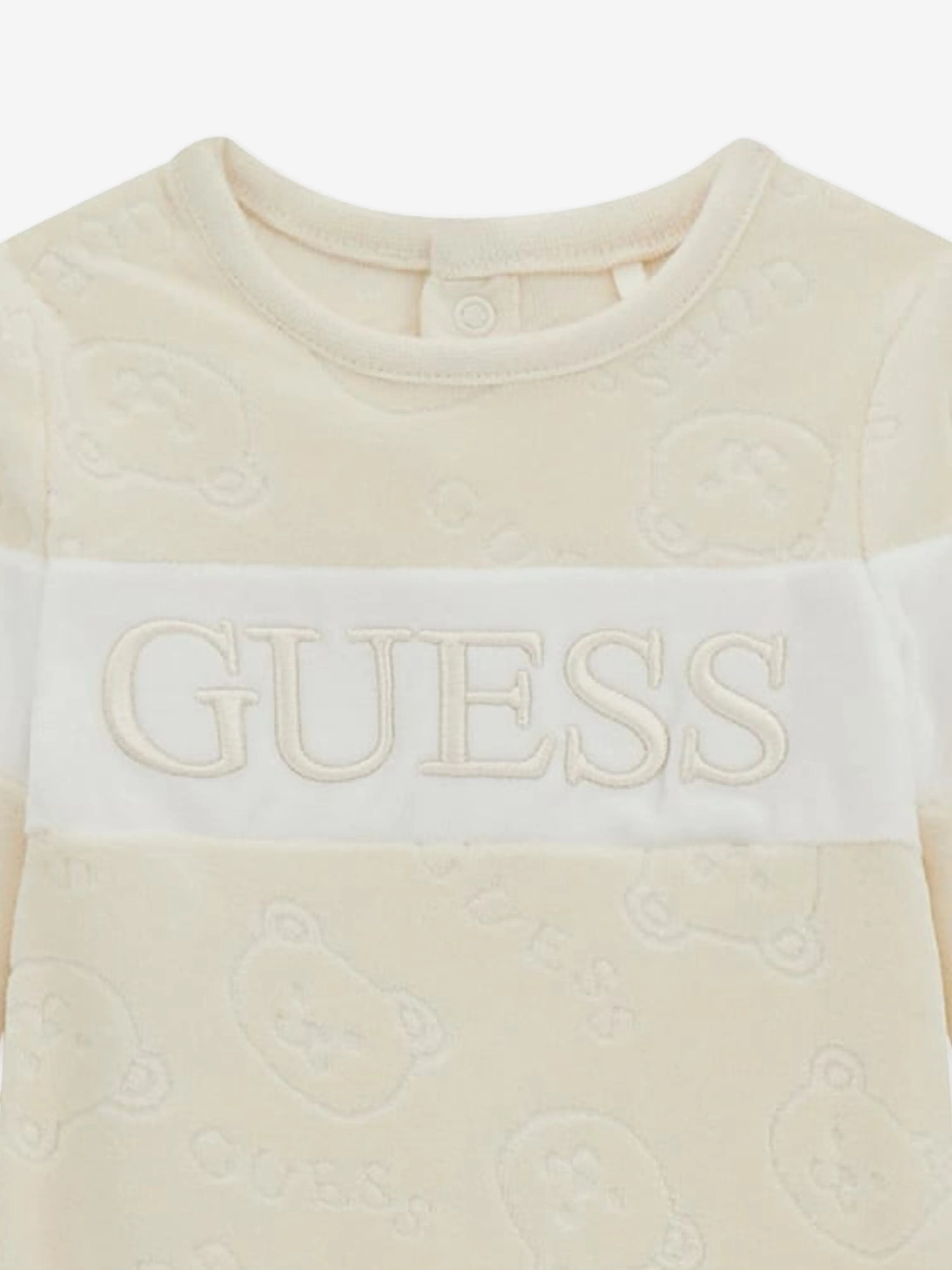 Guess Baby Chenille Teddy Babygrow in Ivory