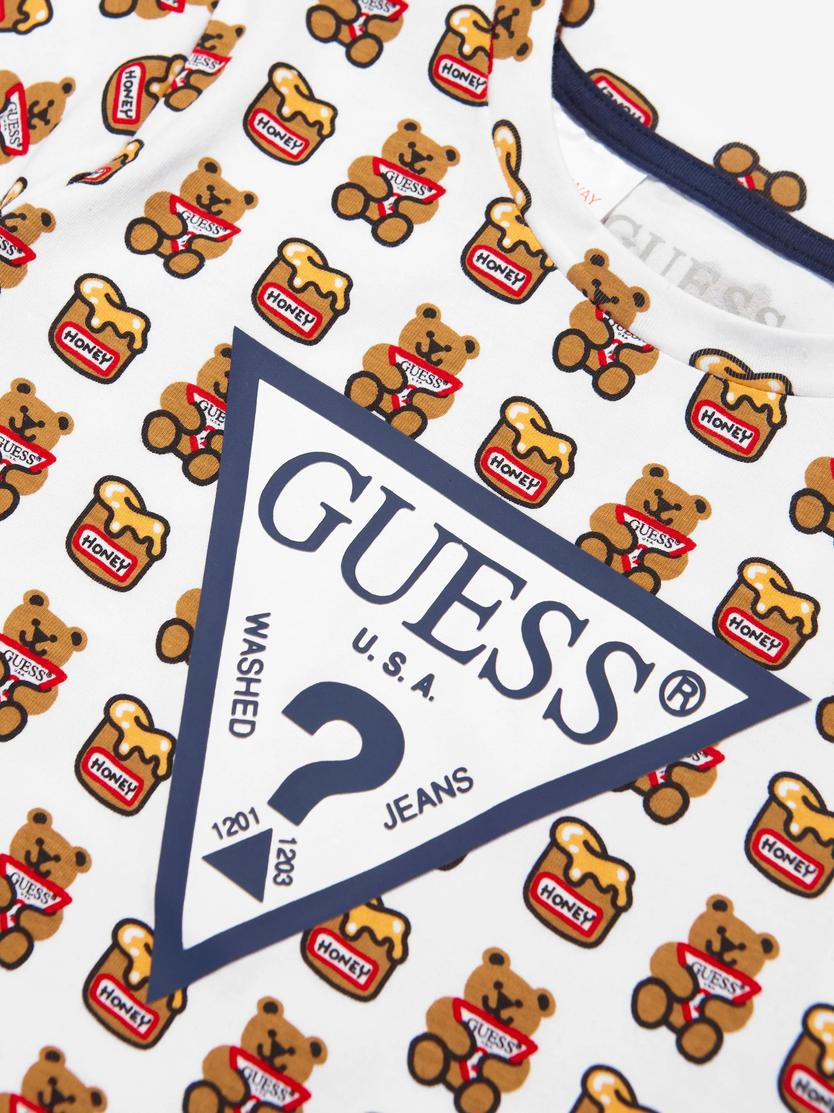 Guess Kids Teddy Bear T-Shirt in White