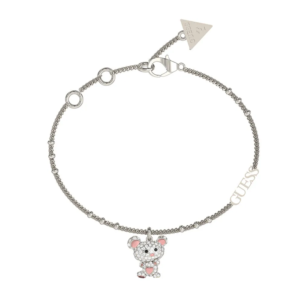 Guess Stainless Steel Small Teddy Bear Bracelet