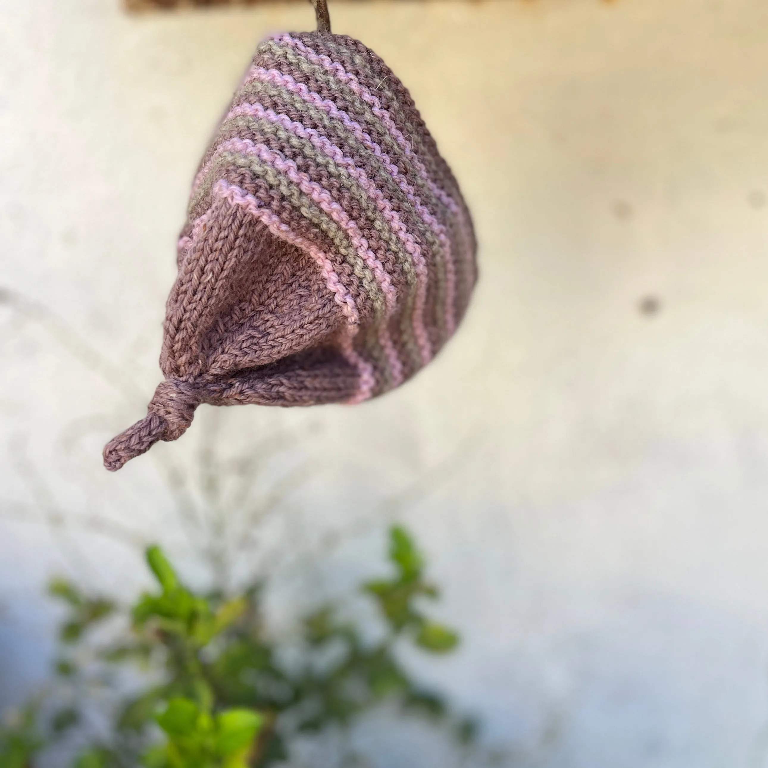 Hand knitted baby beanie | stripes