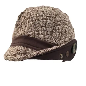 Hat, Brown & Ecru Cap