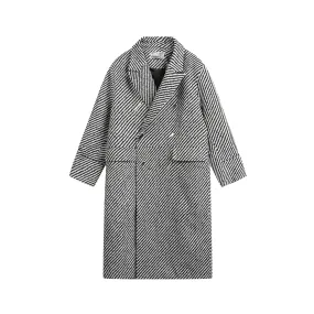 Herringbone Oversized Wool Coat